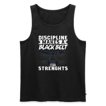 Karate Black Belt Gi Uniform - Männer Premium Bio Tank Top - Schwarz - Vorne - Michal (187cm)