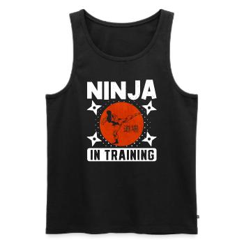 Karate Black Belt Gi Uniform Ninja - Männer Premium Bio Tank Top - Schwarz - Vorne - Michal (187cm)