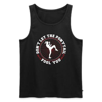Krav Maga Apparel Israeli Self - Men's Premium Organic Tank Top - black - Front - AI Model Male 178 light (178cm)