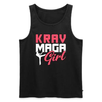 Krav Maga Apparel Israeli Self - Men's Premium Organic Tank Top - black - Front - AI Model Male 178 light (178cm)