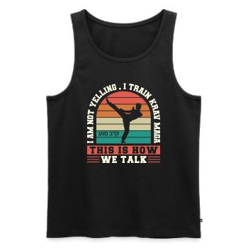 Krav Maga Apparel Israeli Self - Men's Premium Organic Tank Top - black - Front - Michal (187cm)