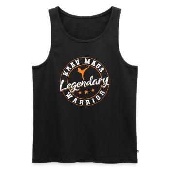 Krav Maga Apparel Israeli Self - Männer Premium Bio Tank Top - Schwarz - Vorne - Michal (187cm)