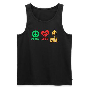 Krav Maga Apparel Israeli Self - Men's Premium Organic Tank Top - black - Front - AI Model Male 178 light (178cm)
