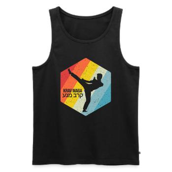 Krav Maga Apparel Israeli Self - Men's Premium Organic Tank Top - black - Front - AI Model Male 178 light (178cm)