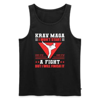Krav Maga Apparel Israélien Self - Débardeur bio Premium Homme - noir - Devant - AI Model Male 178 light (178cm)