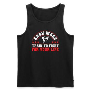Krav Maga Apparel Israélien Self - Débardeur bio Premium Homme - noir - Devant - Michal (187cm)
