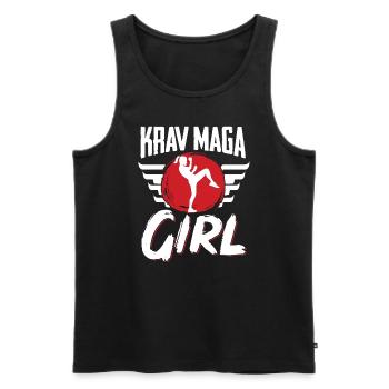 Krav Maga Apparel Israeli Self - Männer Premium Bio Tank Top - Schwarz - Vorne - Michal (187cm)