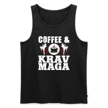 Krav Maga Apparel Israeli Self - Men's Premium Organic Tank Top - black - Front - AI Model Male 178 light (178cm)