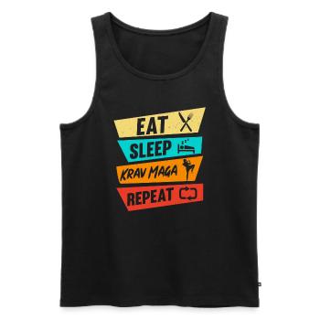 Krav Maga Apparel Israeli Self - Men's Premium Organic Tank Top - black - Front - AI Model Male 178 light (178cm)