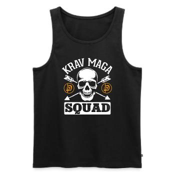 Krav Maga Apparel Israeli Self - Männer Premium Bio Tank Top - Schwarz - Vorne - Michal (187cm)