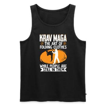 Krav Maga Apparel Israélien Self - Débardeur bio Premium Homme - noir - Devant - Michal (187cm)