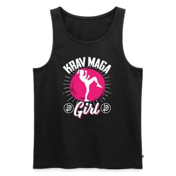 Krav Maga Apparel Israeli Self - Männer Premium Bio Tank Top - Schwarz - Vorne - Michal (187cm)