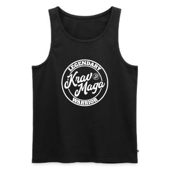 Krav Maga Apparel Israeli Self - Männer Premium Bio Tank Top - Schwarz - Vorne - Michal (187cm)