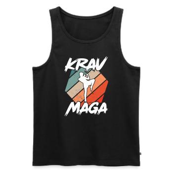 Krav Maga Apparel Israeli Self - Men's Premium Organic Tank Top - black - Front - AI Model Male 178 light (178cm)