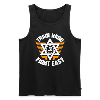 Krav Maga Apparel Israeli Self - Men's Premium Organic Tank Top - black - Front - AI Model Male 178 light (178cm)