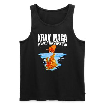 Krav Maga Apparel Israeli Self - Men's Premium Organic Tank Top - black - Front - AI Model Male 178 light (178cm)