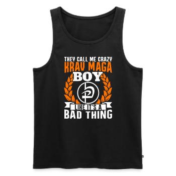 Krav Maga Apparel Israélien Self - Débardeur bio Premium Homme - noir - Devant - AI Model Male 178 light (178cm)