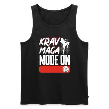 Krav Maga Apparel Israeli Self - Men's Premium Organic Tank Top - black - Front - AI Model Male 178 light (178cm)
