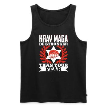 Krav Maga Apparel Israeli Self - Männer Premium Bio Tank Top - Schwarz - Vorne - Michal (187cm)