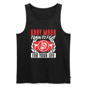 Krav Maga Apparel Israélien Self - Débardeur bio Premium Homme - noir - Devant - Michal (187cm)