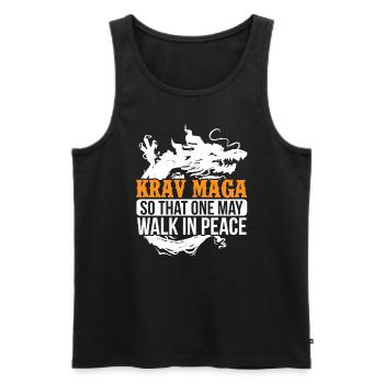 Krav Maga Apparel Israeli Self - Men's Premium Organic Tank Top - black - Front - AI Model Male 178 light (178cm)