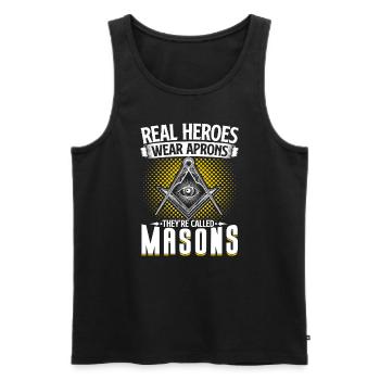 Masonic Freemasonry Fraternal - Männer Premium Bio Tank Top - Schwarz - Vorne - AI Model Male 178 light (178cm)