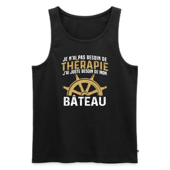 j'ai juste besoin de mon bâteau - Débardeur bio Premium Homme - noir - Devant - Michal (187cm)