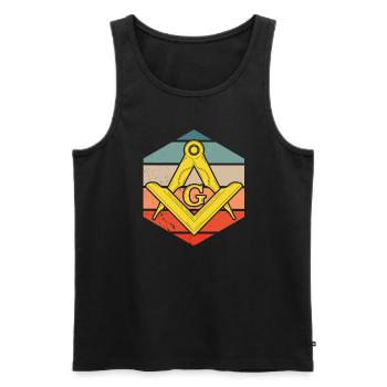 Masonic Freemasonry Fraternal - Männer Premium Bio Tank Top - Schwarz - Vorne - AI Model Male 178 light (178cm)
