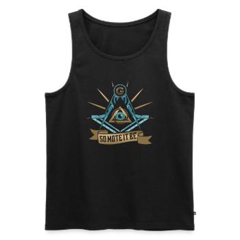 Masonic Freemasonry Fraternal - Männer Premium Bio Tank Top - Schwarz - Vorne - Michal (187cm)