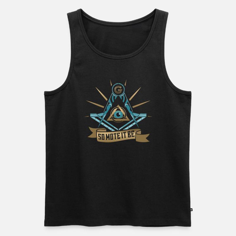 Masonic Freemasonry Fraternal - Männer Premium Bio Tank Top - Schwarz