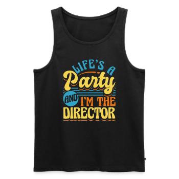 Funny Activity Director Life's A - Männer Premium Bio Tank Top - Schwarz - Vorne - Michal (187cm)