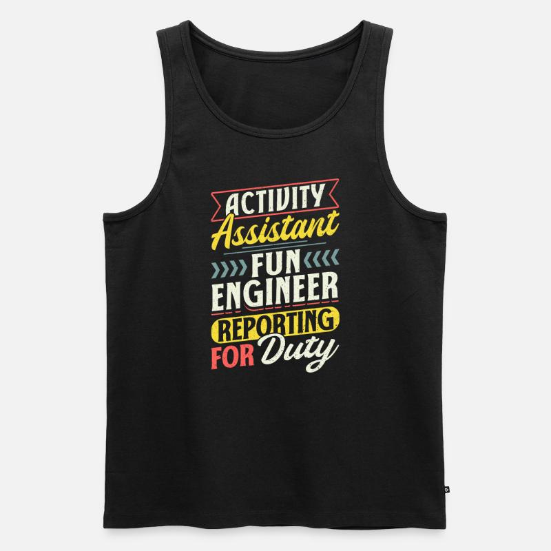 Funny Activity Assistant - Männer Premium Bio Tank Top - Schwarz