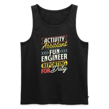 Activity Assistant Professionals - Männer Premium Bio Tank Top - Schwarz - Vorne - AI Model Male 178 light (178cm)
