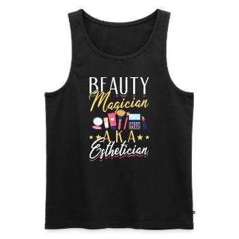 Skincare Esthetician Skin - Männer Premium Bio Tank Top - Schwarz - Vorne - AI Model Male 178 light (178cm)