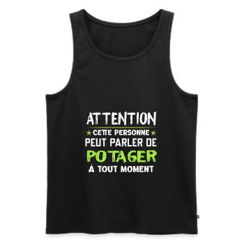 Potager cadeau drôle - Débardeur bio Premium Homme - noir - Devant - Michal (187cm)