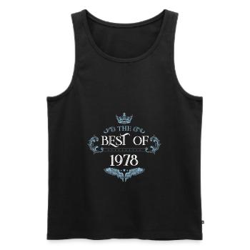 1978 best of - Men's Premium Organic Tank Top - black - Front - AI Model Male 178 light (178cm)