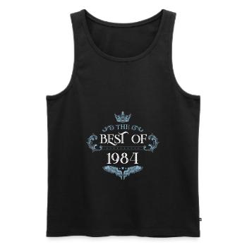1984 best of - Débardeur bio Premium Homme - noir - Devant - Michal (187cm)