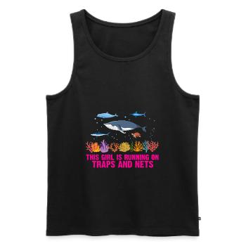 Girl Net Boat Marine Biologist Biology Ocean - Men's Premium Organic Tank Top - black - Front - Michal (187cm)