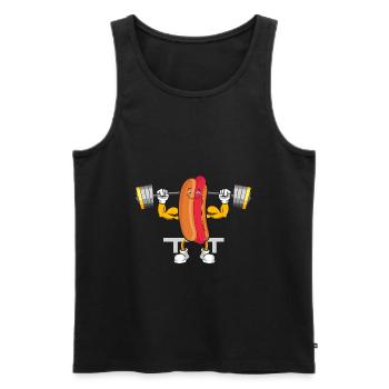 Hot Dog Bodybuilding Fitness Gym Gift - Men's Premium Organic Tank Top - black - Front - AI Model Male 178 light (178cm)