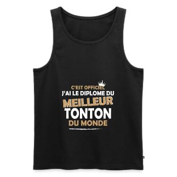 Meilleur Tonton cadeau oncle et tonton - Débardeur bio Premium Homme - noir - Devant - AI Model Male 178 light (178cm)