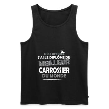 carrossier - Débardeur bio Premium Homme - noir - Devant - Michal (187cm)