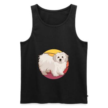Malteser Retro Sunset - Männer Premium Bio Tank Top - Schwarz - Vorne - AI Model Male 178 light (178cm)