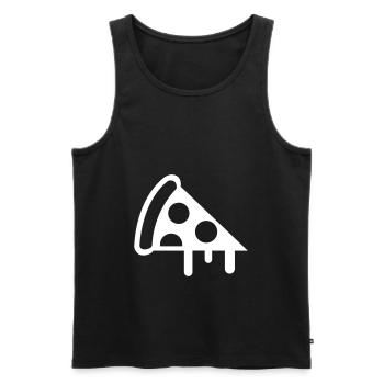 Silhouette de l’icône de la pizza - Débardeur bio Premium Homme - noir - Devant - Michal (187cm)