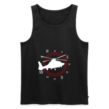 Farben änderbar | Helicopter Hubschrauber Kompass - Männer Premium Bio Tank Top - Schwarz - Vorne - Michal (187cm)