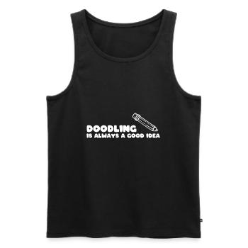 Kritzelnder Liebhaber Bleistiftkünstler - Männer Premium Bio Tank Top - Schwarz - Vorne - Michal (187cm)