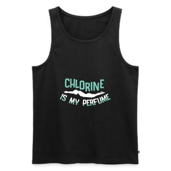 Swimmers Swimming 50 meters track Breaststroke - Men's Premium Organic Tank Top - black - Front - AI Model Male 178 light (178cm)