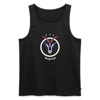 Bergziege Fahrrad Mountainbike Radfahrer T-Shirt - Männer Premium Bio Tank Top - Schwarz - Vorne - AI Model Male 178 light (178cm)