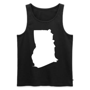Drapeau de la carte du Ghana - Débardeur bio Premium Homme - noir - Devant - Michal (187cm)