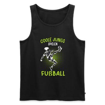 Coole Jungs spielen Fußball Fußballer Kicken - Männer Premium Bio Tank Top - Schwarz - Vorne - Michal (187cm)