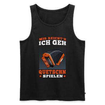 Reicht mir die Quetschn steirische Ziehharmonika - Männer Premium Bio Tank Top - Schwarz - Vorne - AI Model Male 178 light (178cm)